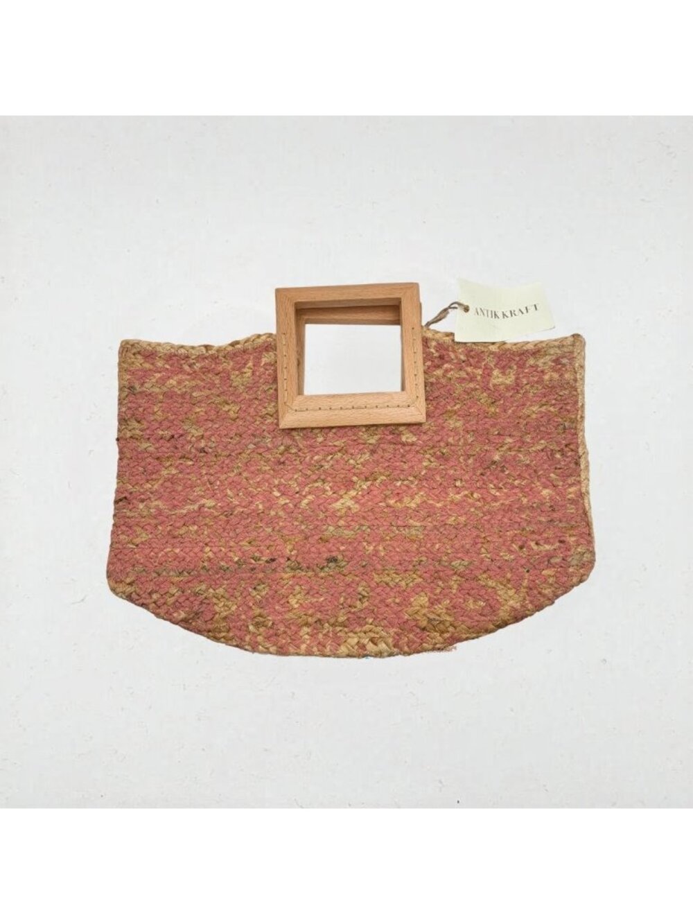 Antik Kraft Jute Tote Bag with Wooden Handles